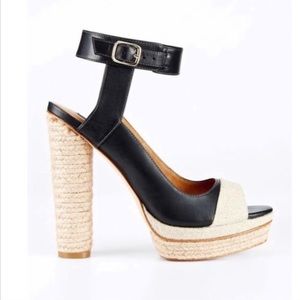 Ann Taylor Leather Canvas Rope Strappy Sandal